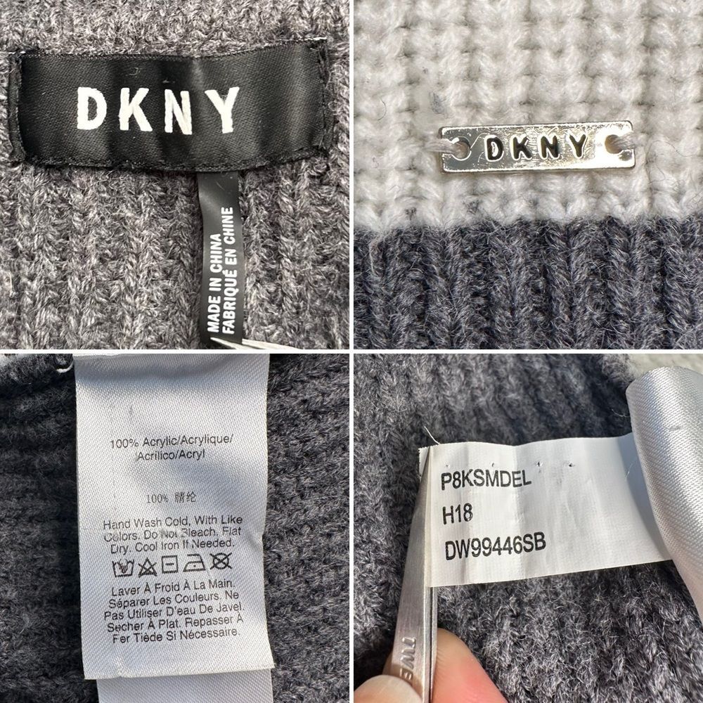 DKNY Chunky Knit Turtleneck Sweater Boho Western Oversized Cozy Winter XL - Picture 5 of 8